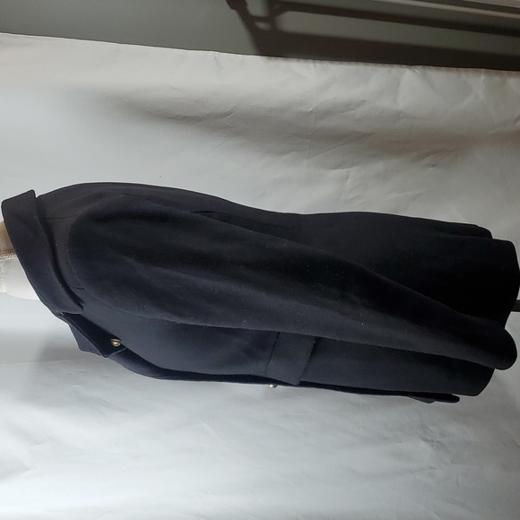 Zara Woman black double breasted buttoned pea coat on a size Medium - Picture 4 of 8